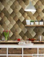 1619 Serie | Satinated wood tiles 3D pattern wallpaper - Image 2