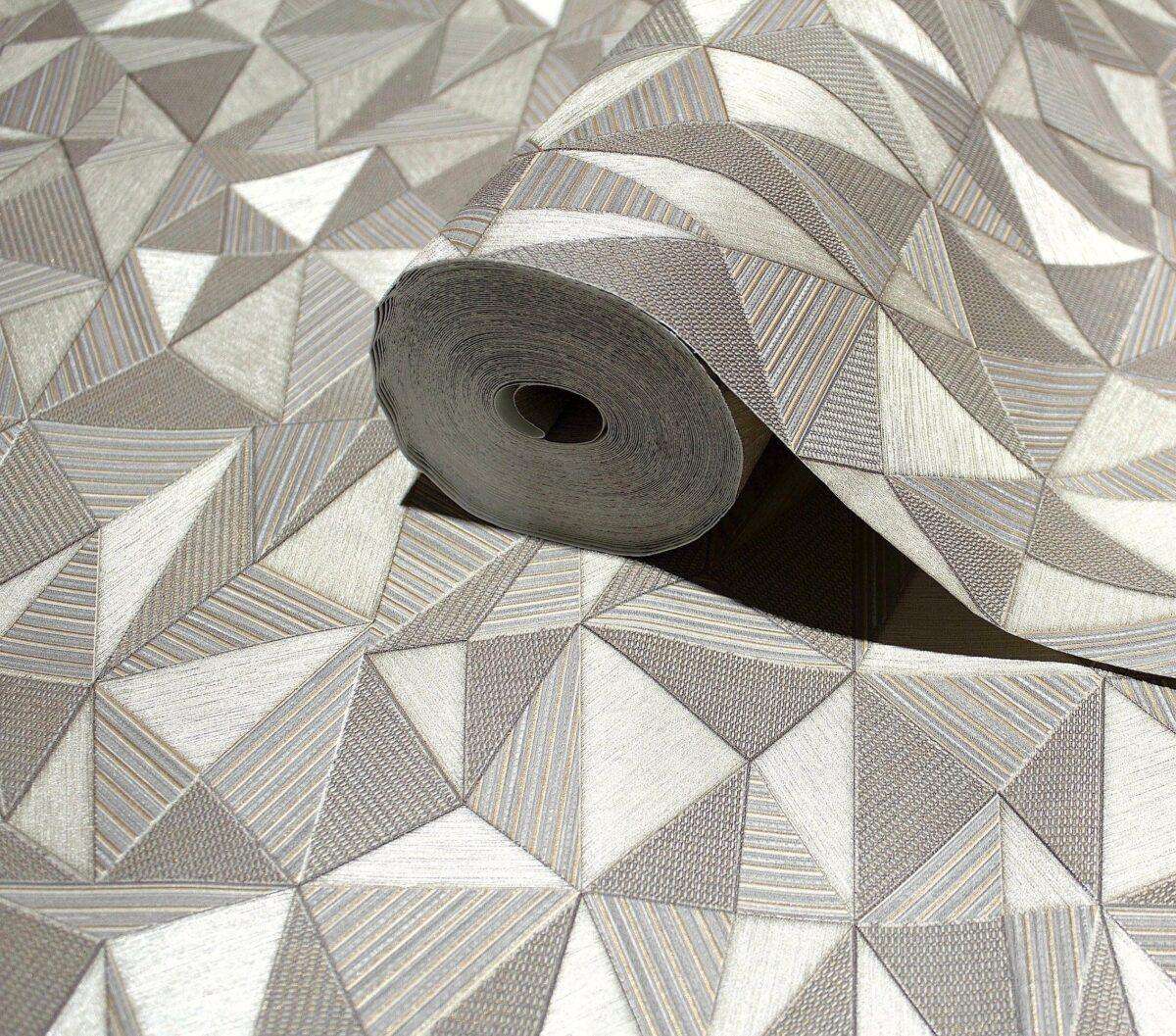 Geometric Modern Design Wallpaper Gray Code 23204-3 - Image 1