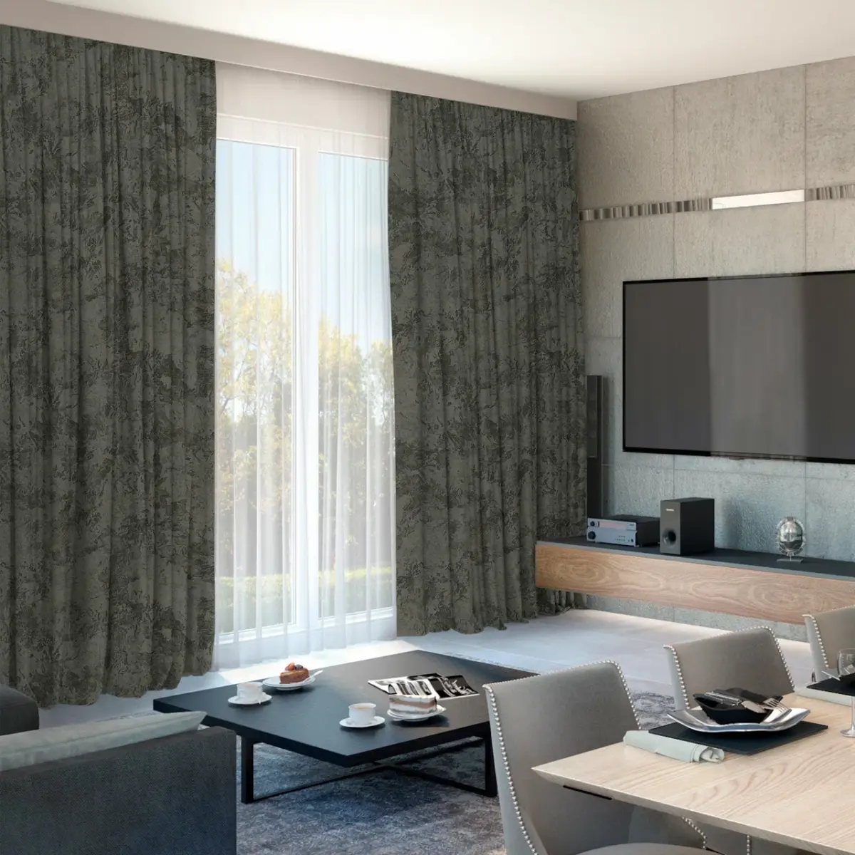 AdaHome Eyelet Curtains Collection Available in a Variety of Martials and Multicoloured - Code P215 - Image 1