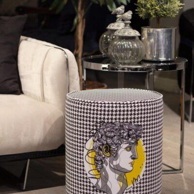 Black, White Pouffe Collection. Code PUF117
