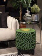 Green, Black Pouffe Collection With  Tray. Code PUF111 - Image 2