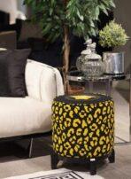 Black, Yellow Pouffe Collection With  Tray. Code PUF110 - Image 2