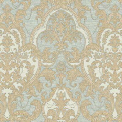 Classical Damask Pattern Wallpaper Blue Code 1002-2