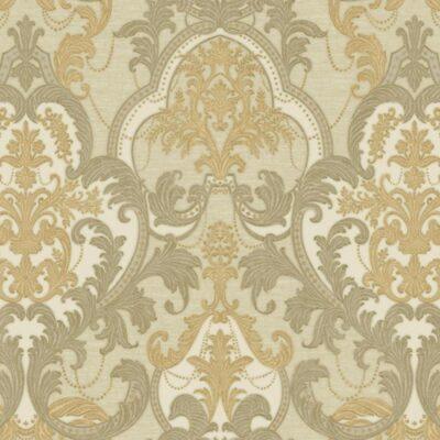 Classical Damask Pattern Wallpaper Gold Code 1002-4