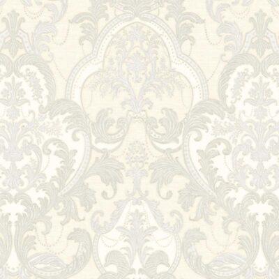 Classical Damask Pattern Wallpaper White Code 1002-7