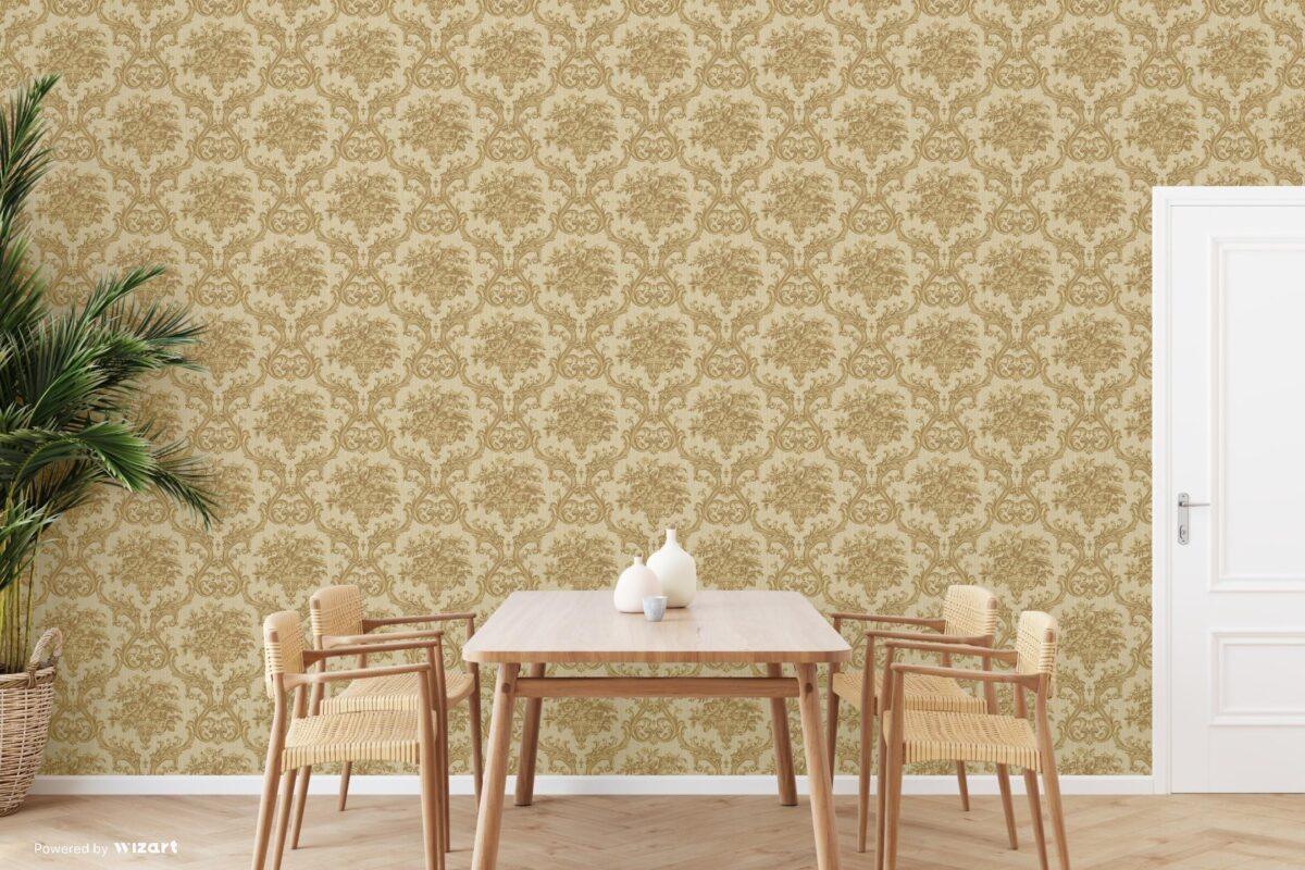Classical Damask Wallpaper Beige Code 1310-3 - Image 3