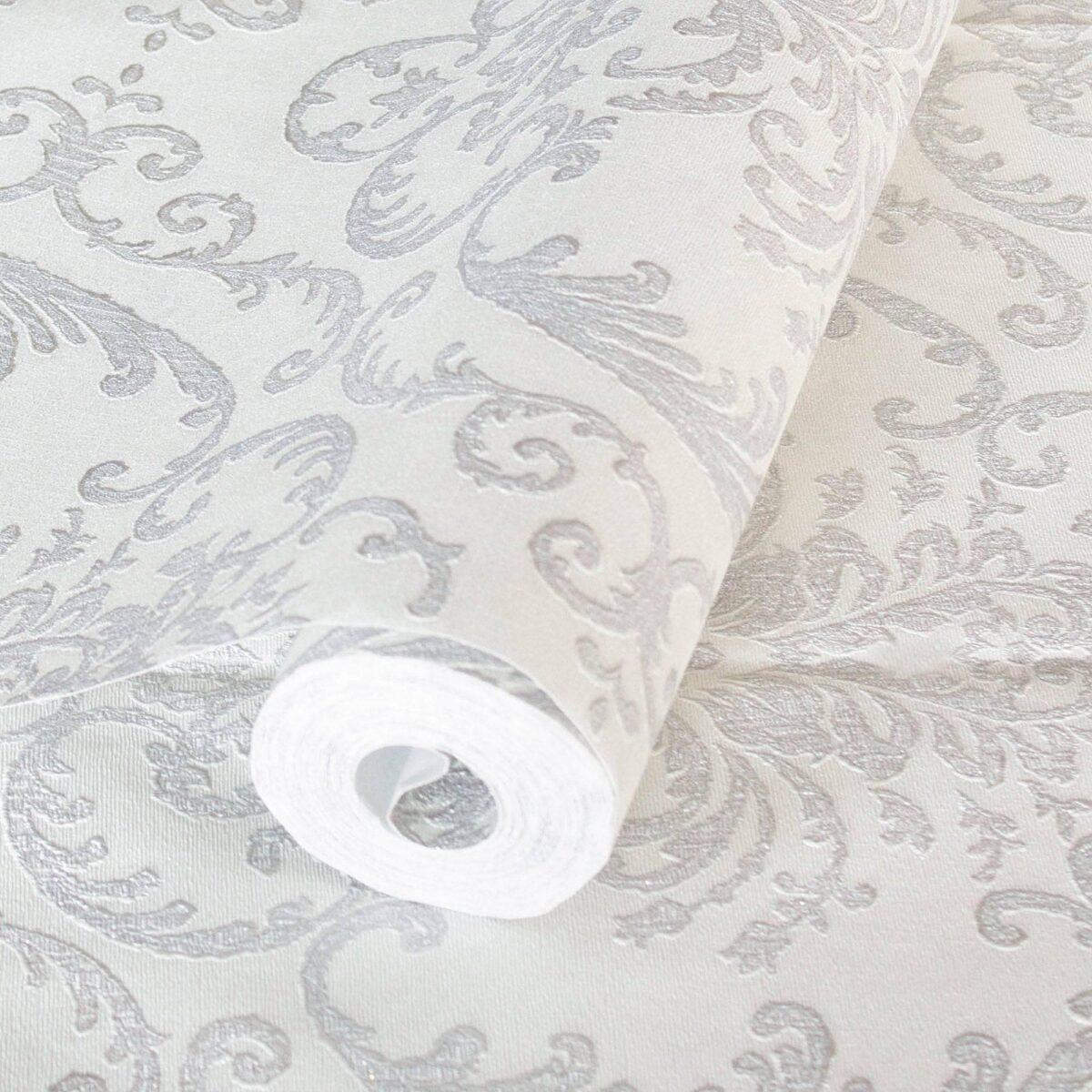 Damask Wallpaper White Code 1312-1 - Image 1
