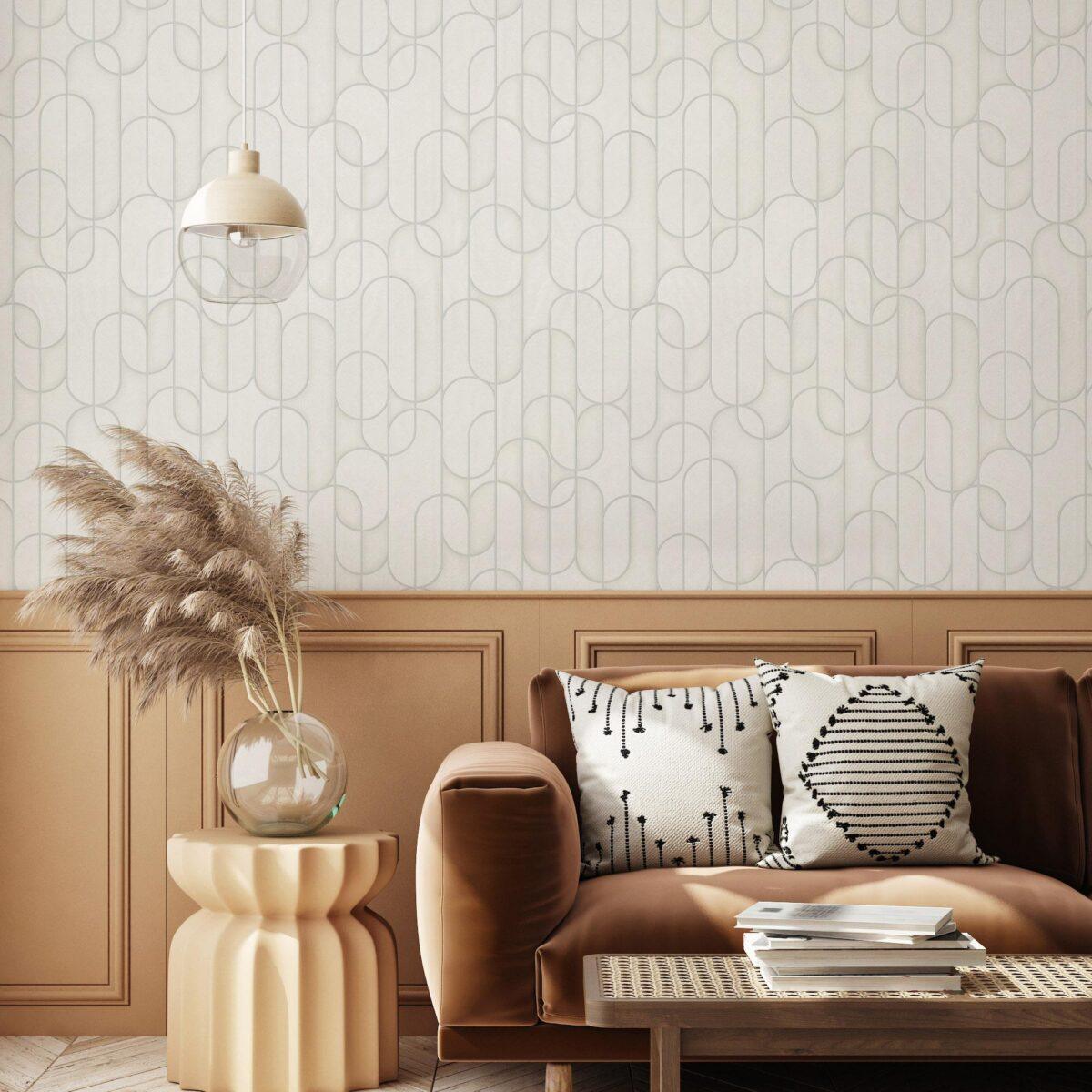 Modern Geometric Design Wallpaper White Code 1514-1 - Image 4