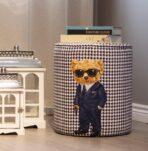 White, Black Pouffe Collection Teddy Bear. Code PUF105