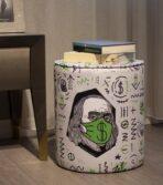 White Mr Dollar Pouffe Collection. Code PUF116