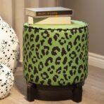 Green, Black Pouffe Collection With  Tray. Code PUF111