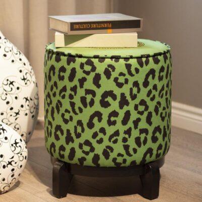 Green, Black Pouffe Collection With  Tray. Code PUF111