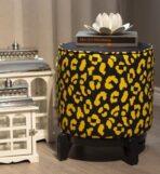 Black, Yellow Pouffe Collection With  Tray. Code PUF110