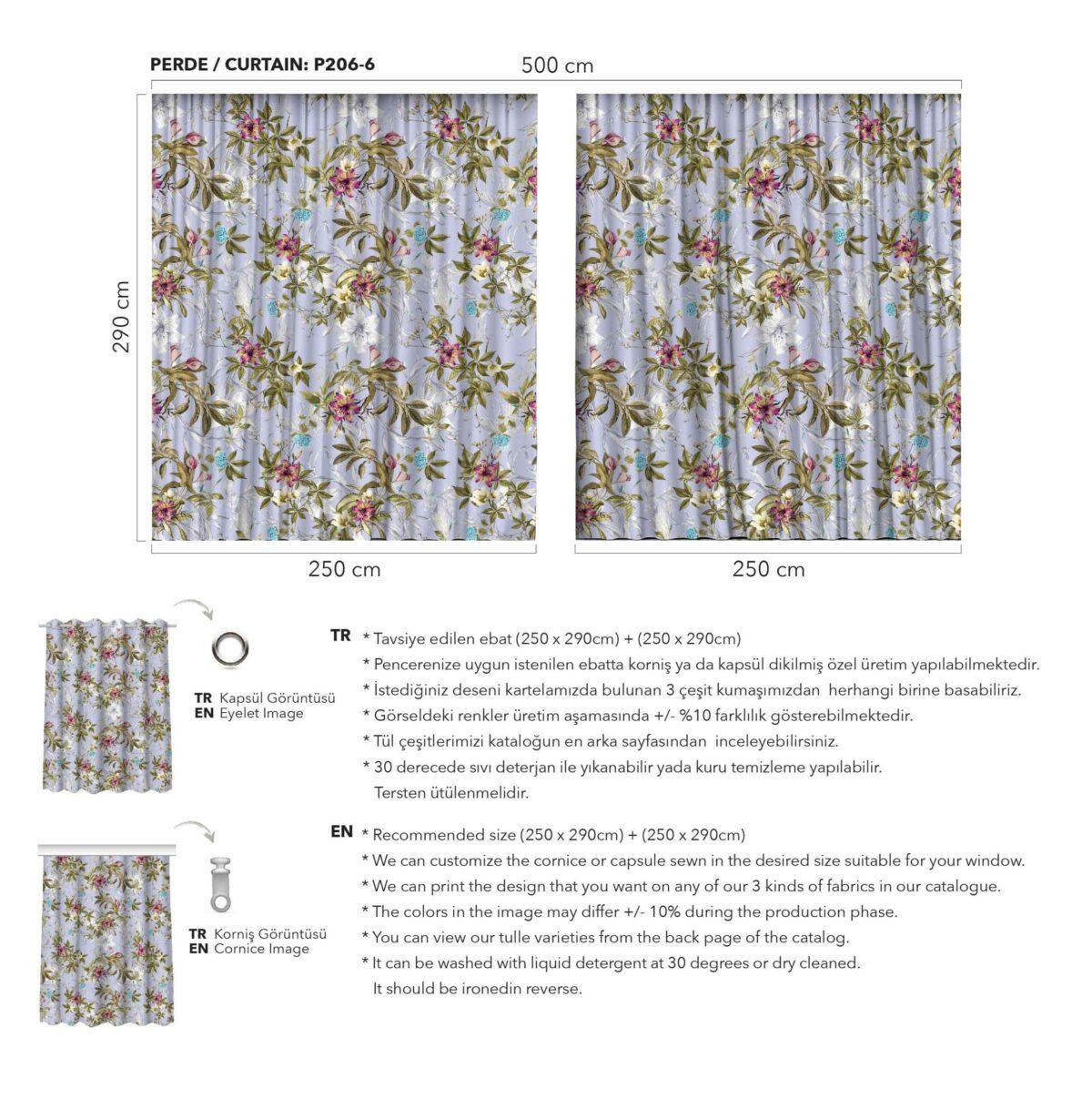 AdaHome Eyelet Curtains Collection Available in a Variety of Martials and Multicoloured - Code P206 - Image 6