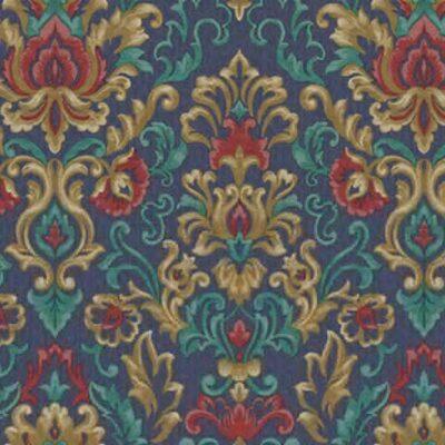 Bold Classical Damask design wallpaper Dark Bule Code 5804-6