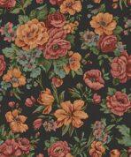 Blooming Roses floral pattern wallpaper Black Orange Red Code 5806-6