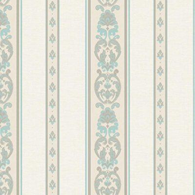 Classic striped ornament wallpaper Beige Blue Code 6803-4
