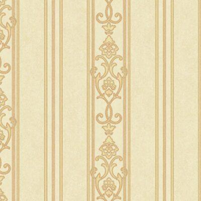 Classic striped ornament wallpaper Gold beige Code 6805-3