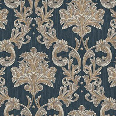 Damask rich ornament wallpaper Blue Brown Code 6808-5