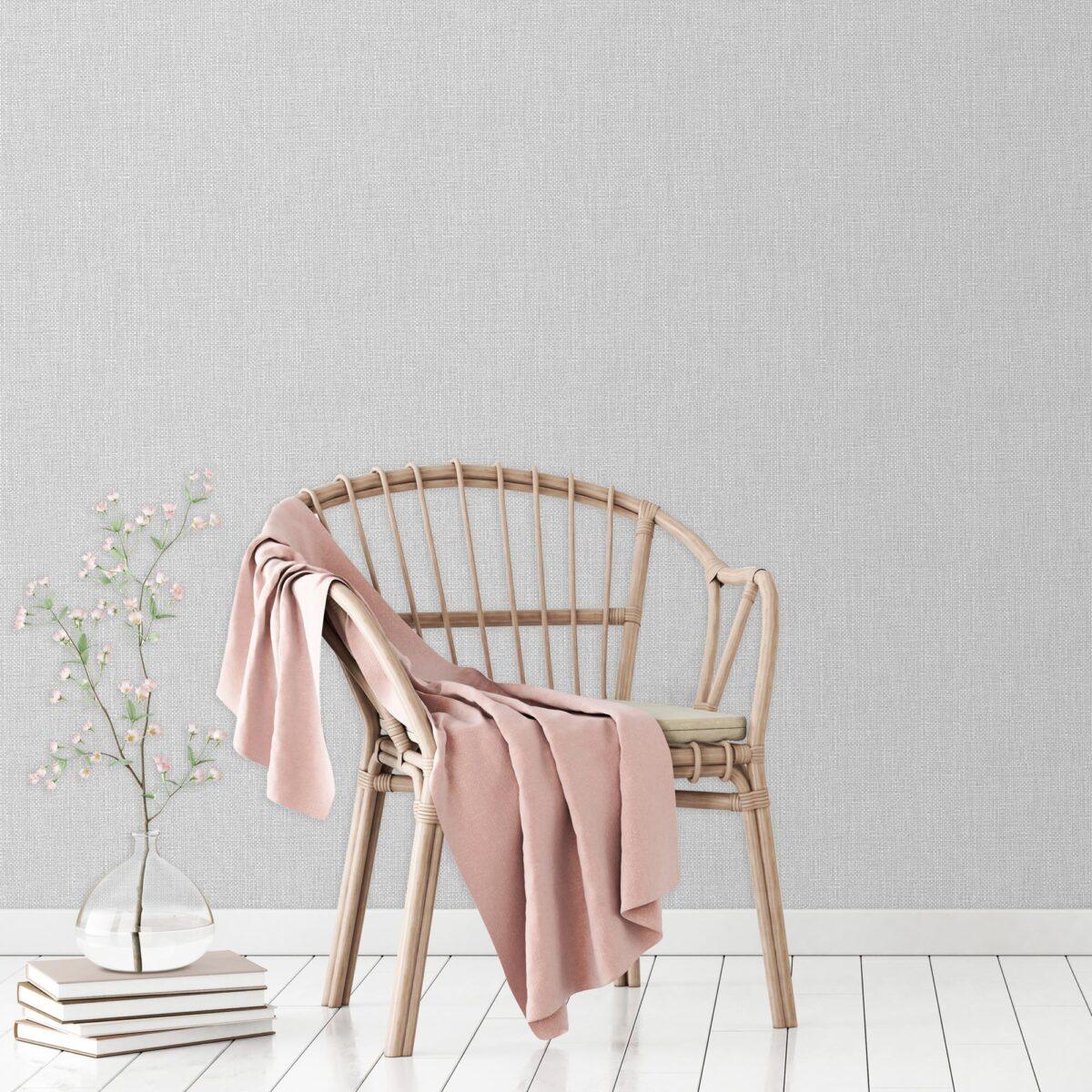 Rough linen cloth texture wallpaper White Code 7801-1 - Image 2