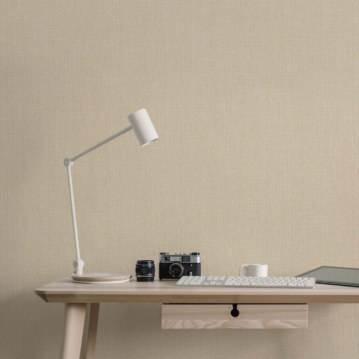 Rough linen cloth texture wallpaper Cream Code 7801-5 - Image 2
