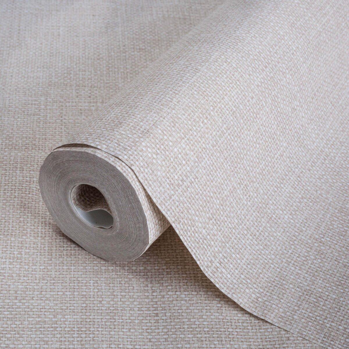 Rough linen cloth texture wallpaper Cream Code 7801-5 - Image 1