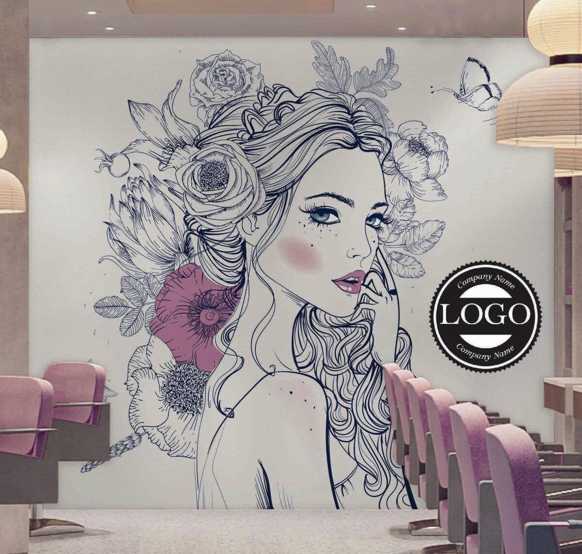 Beauty Center MURAL WALLPAPER, Available in Various Paper Texture, Code B101. 105 CM WIDE ROLL PANELS. - Image 2