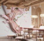 Beauty Center, VINYL FABRIC TEXTILE Wall Mural in Different Texture, Code B105. It is produced as ONE PIECE WITHOUT JOINT. - Image 2