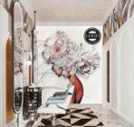 Beauty Center, VINYL FABRIC TEXTILE Wall Mural in Different Texture, Code B109. It is produced as ONE PIECE WITHOUT JOINT. - Image 2