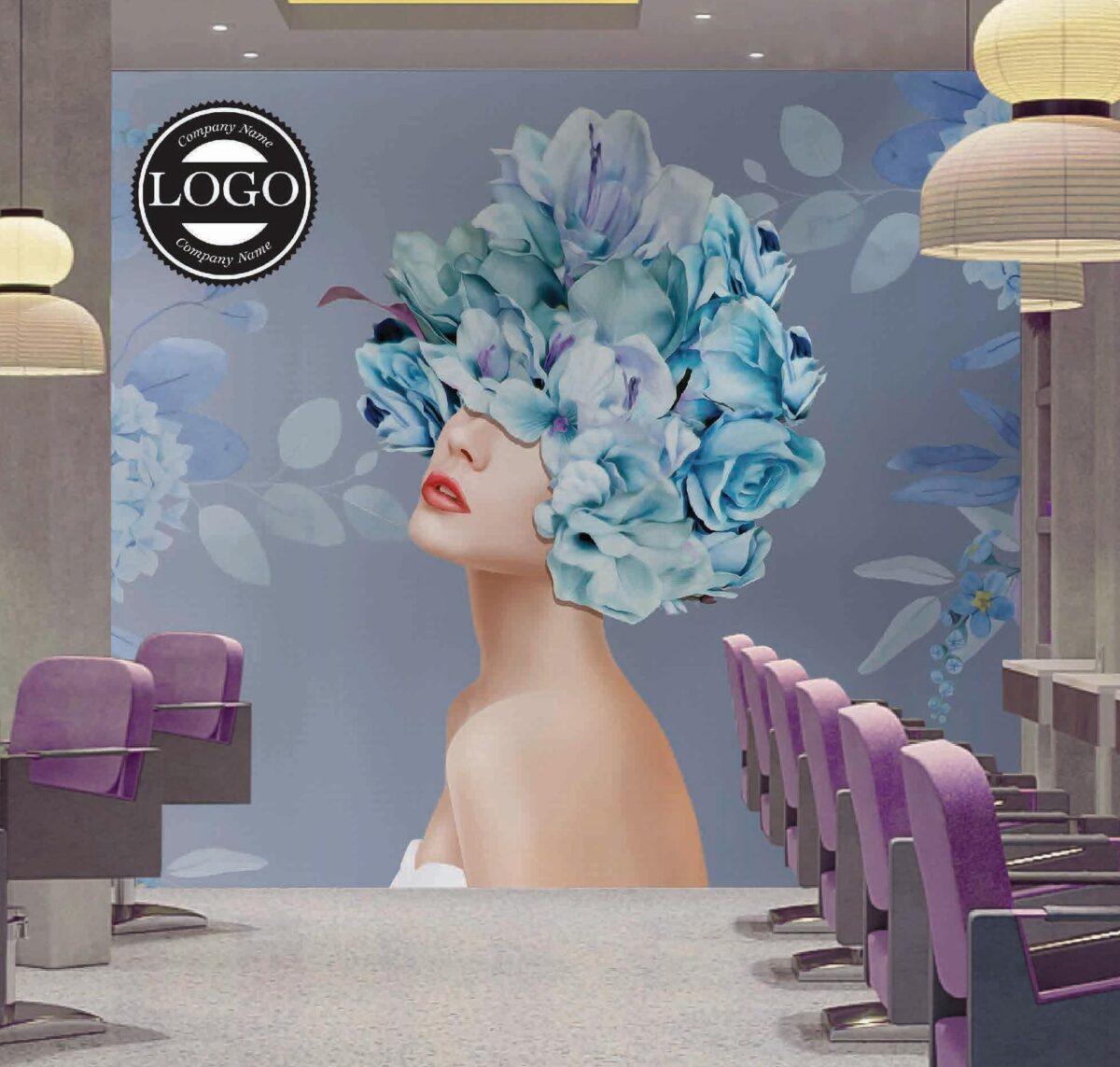 Beauty Center, VINYL FABRIC TEXTILE Wall Mural in Different Texture, Code B116. It is produced as ONE PIECE WITHOUT JOINT. - Image 2