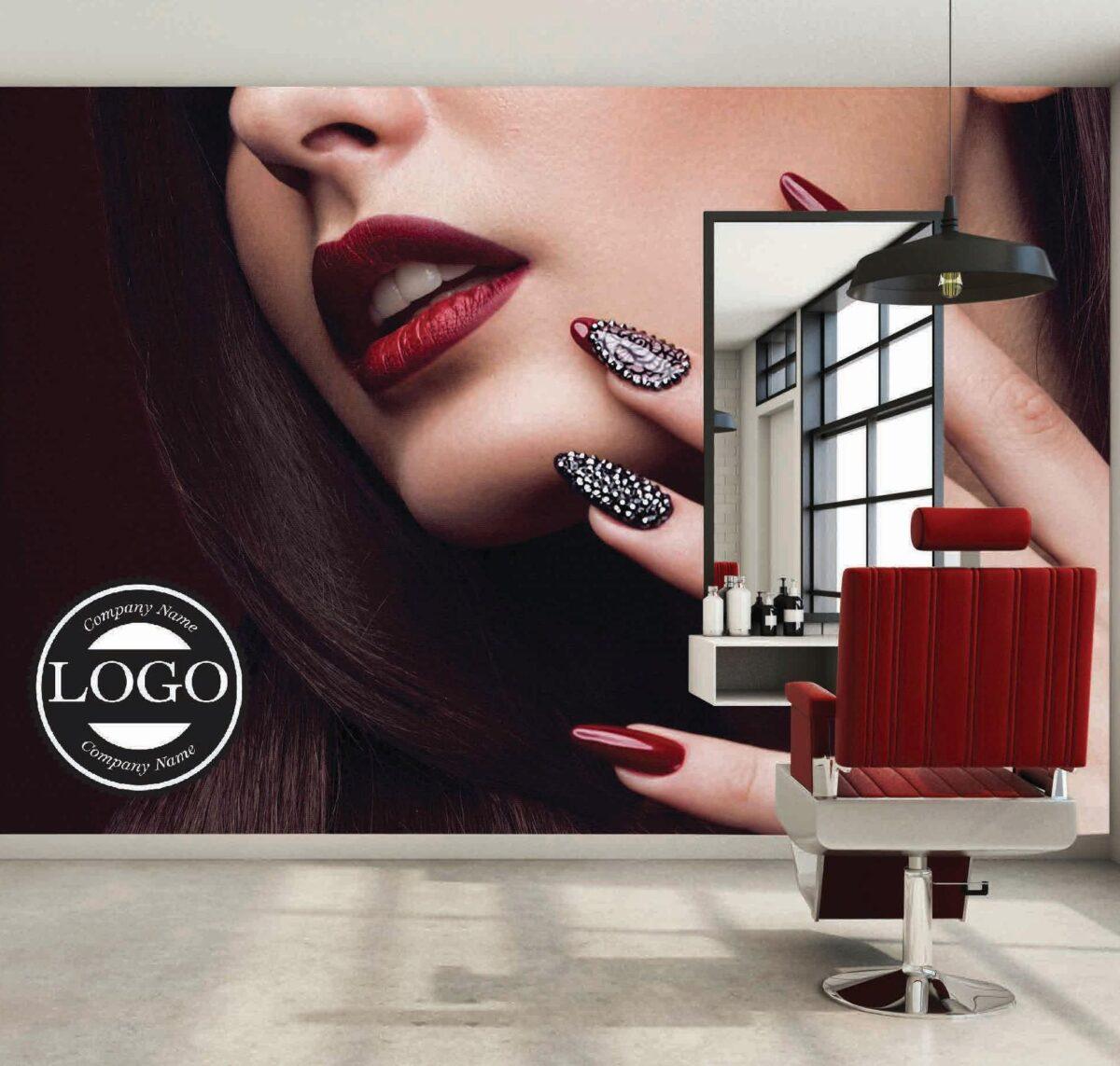 Beauty Center, VINYL FABRIC TEXTILE Wall Mural in Different Texture, Code B130. It is produced as ONE PIECE WITHOUT JOINT. - Image 2