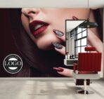 Beauty Center, VINYL FABRIC TEXTILE Wall Mural in Different Texture, Code B130. It is produced as ONE PIECE WITHOUT JOINT. - Image 2