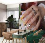 Beauty Center, VINYL FABRIC TEXTILE Wall Mural in Different Texture, Code B137. It is produced as ONE PIECE WITHOUT JOINT. - Image 2