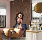 Beauty Center, VINYL FABRIC TEXTILE Wall Mural in Different Texture, Code B138. It is produced as ONE PIECE WITHOUT JOINT. - Image 2