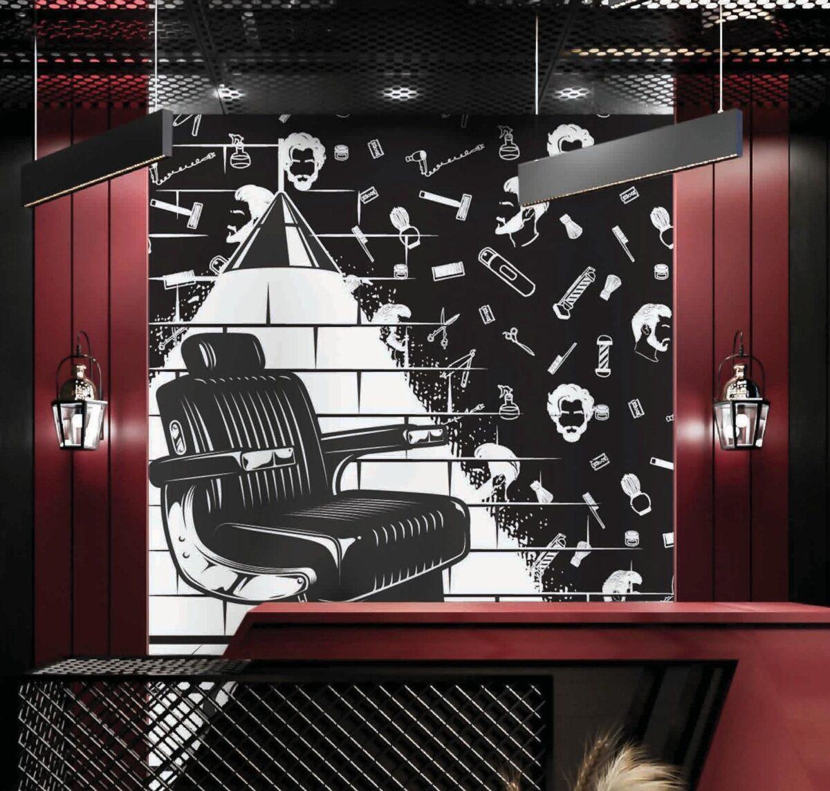 Code B140 - Barber Shop Mural Wallpaper - Image 1
