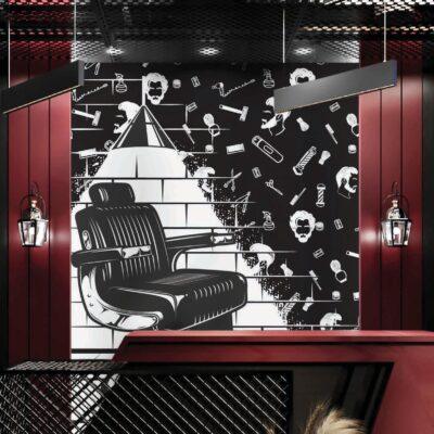 Code B140 - Barber Shop Mural Wallpaper