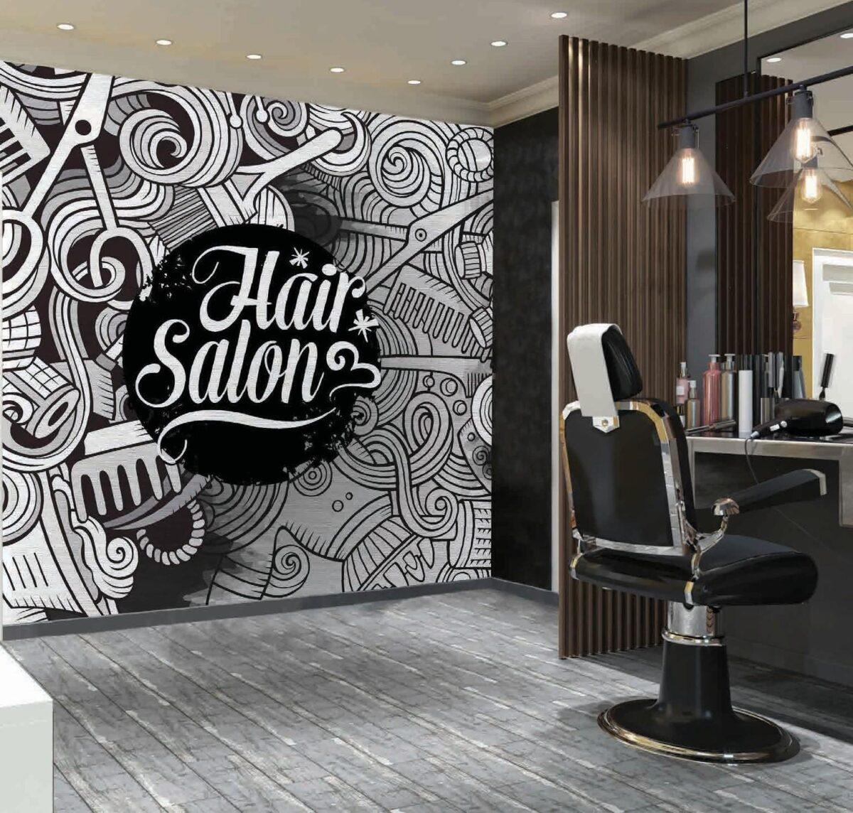 Code B141 - Barber Shop Mural Wallpaper - Image 1