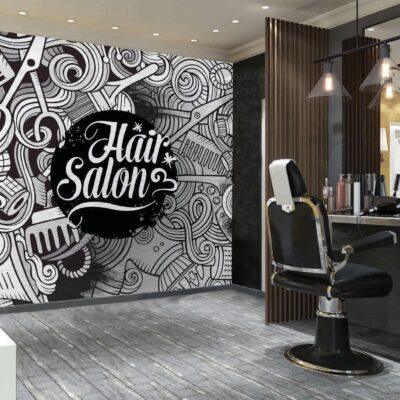Code B141 - Barber Shop Mural Wallpaper