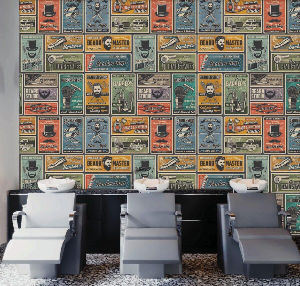 Code B143 - Barber Shop Mural Wallpaper - Image 1
