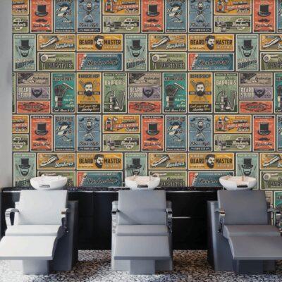 Code B143 - Barber Shop Mural Wallpaper