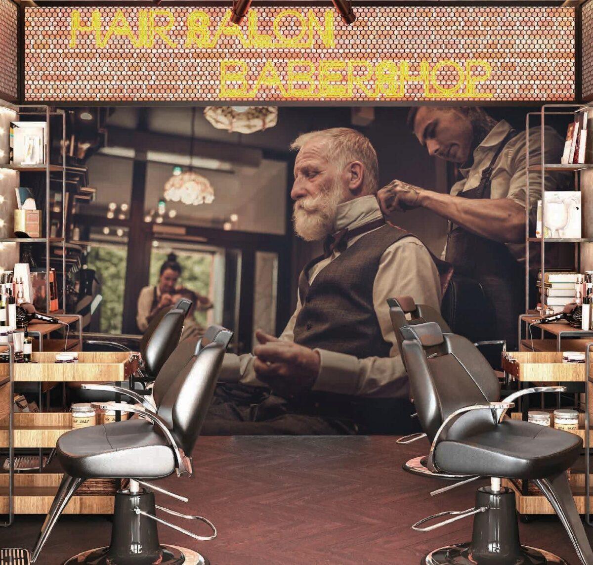 Code B154 - Barber Shop Mural Wallpaper - Image 1