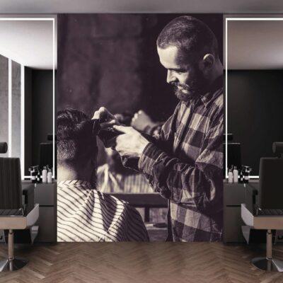 Code B157 - Barber Shop Mural Wallpaper