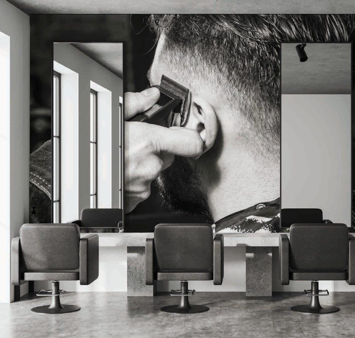 Code B163 - Barber Shop Mural Wallpaper - Image 1