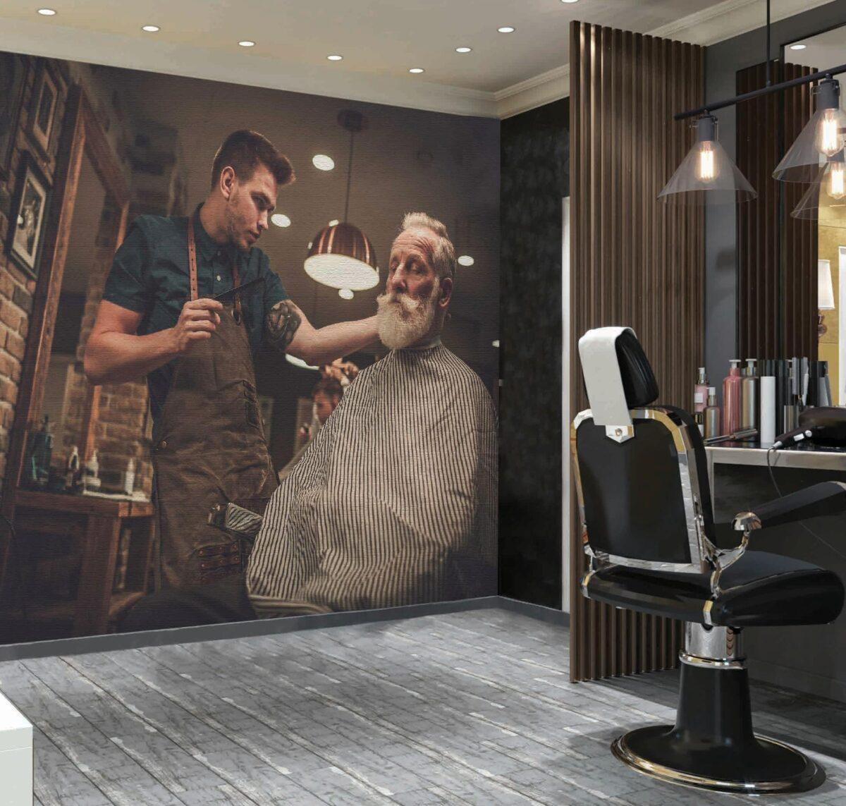 Code B168 - Barber Shop Mural Wallpaper - Image 1