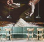 Coffee Bar MURAL WALLPAPER, Available in Various Paper Texture, Code C111. 105 CM WIDE ROLL PANELS. - Image 2