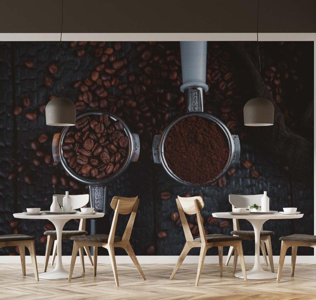 Coffee Bar MURAL WALLPAPER, Available in Various Paper Texture, Code C113. 105 CM WIDE ROLL PANELS. - Image 2