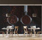 Coffee Bar MURAL WALLPAPER, Available in Various Paper Texture, Code C113. 105 CM WIDE ROLL PANELS. - Image 2