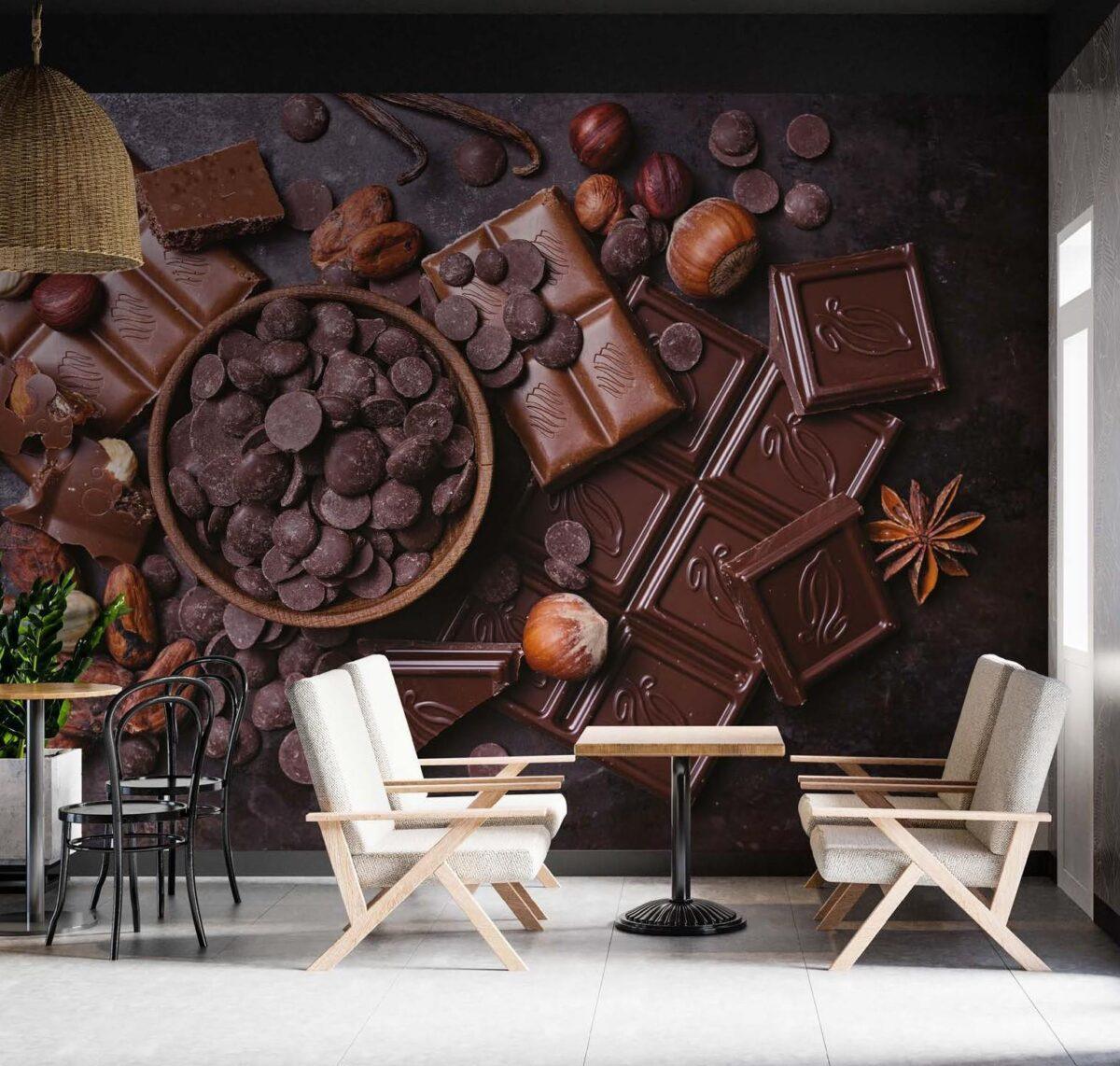 Coffee Bar MURAL WALLPAPER, Available in Various Paper Texture, Code C114. 105 CM WIDE ROLL PANELS. - Image 2