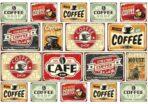 Coffee Bar MURAL WALLPAPER, Available in Various Paper Texture, Code C122. 105 CM WIDE ROLL PANELS.