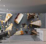 Coffee Bar & Bakery MURAL WALLPAPER, Available in Various Paper Texture, Code C123. 105 CM WIDE ROLL PANELS. - Image 2